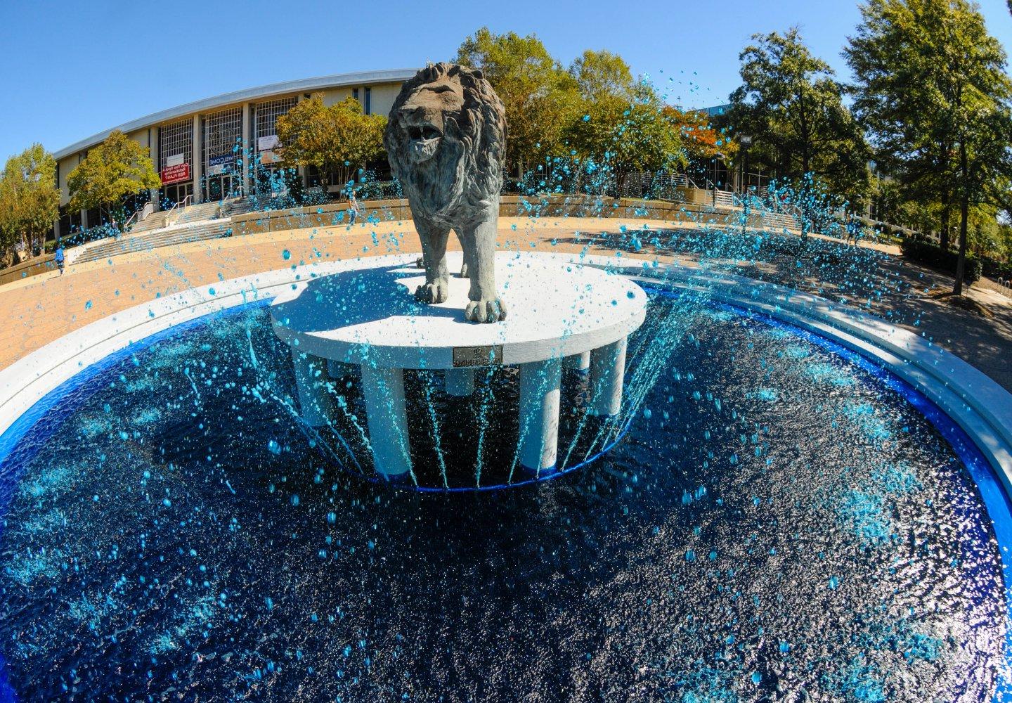 Lion Fountain at Homecoming